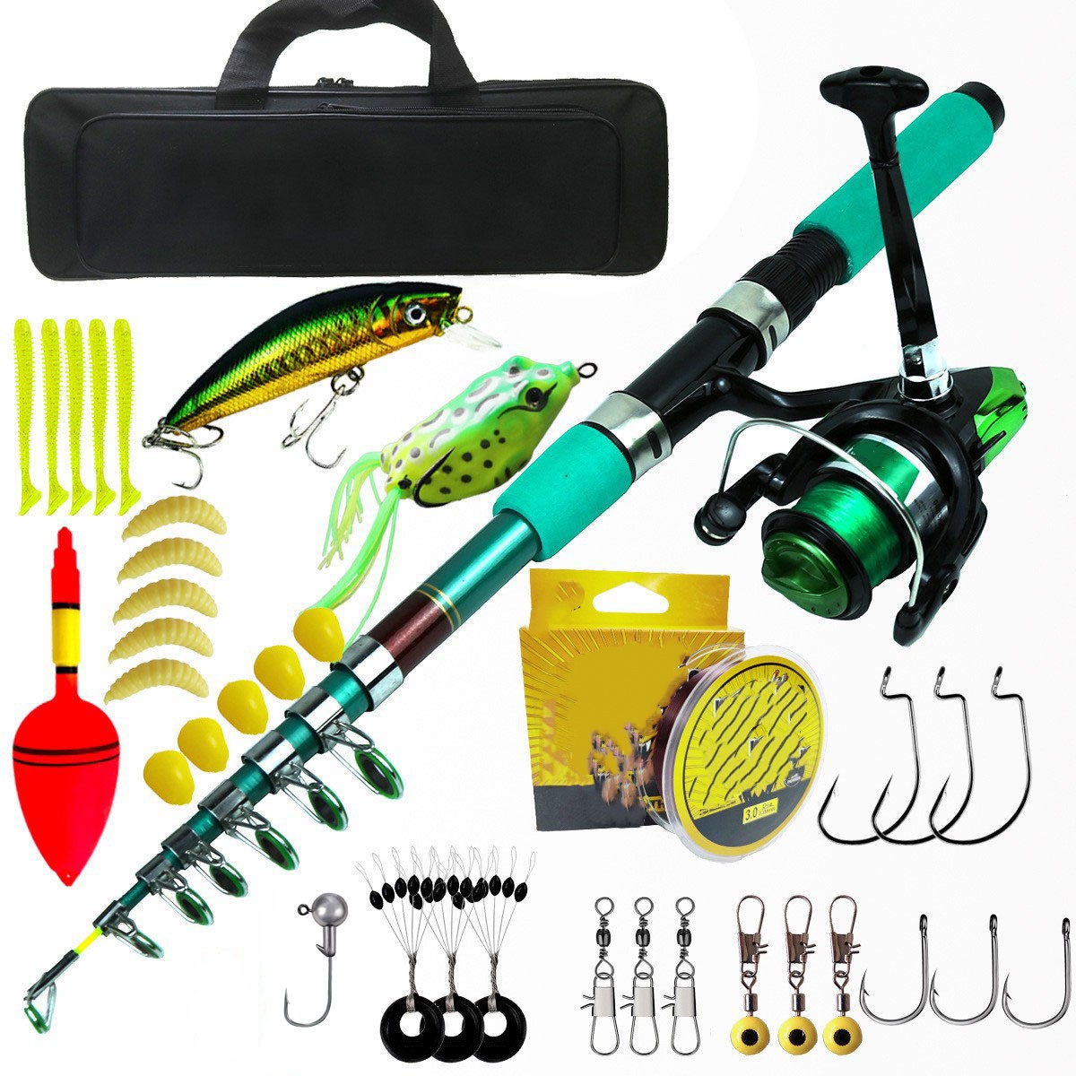 Fishing Rod Combo - Kit de Vara de Pesca Telescópica